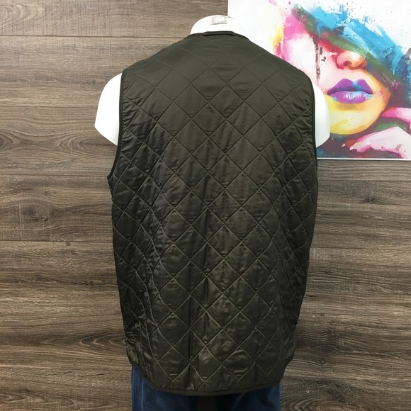 Mens Barbour Polarquilt Quilted Vest Waistcoat Full Zip Olive Green XL ML10002 - Picture 4 of 8